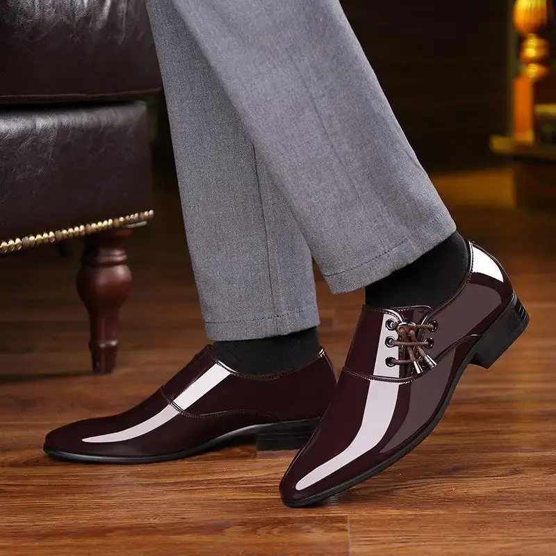 Shoes Men Leather Shoes Business Dress Shoes All-Match Casual Shock-Absorbing Footwear Wear-Resistant Plus Size Chaussure Homme