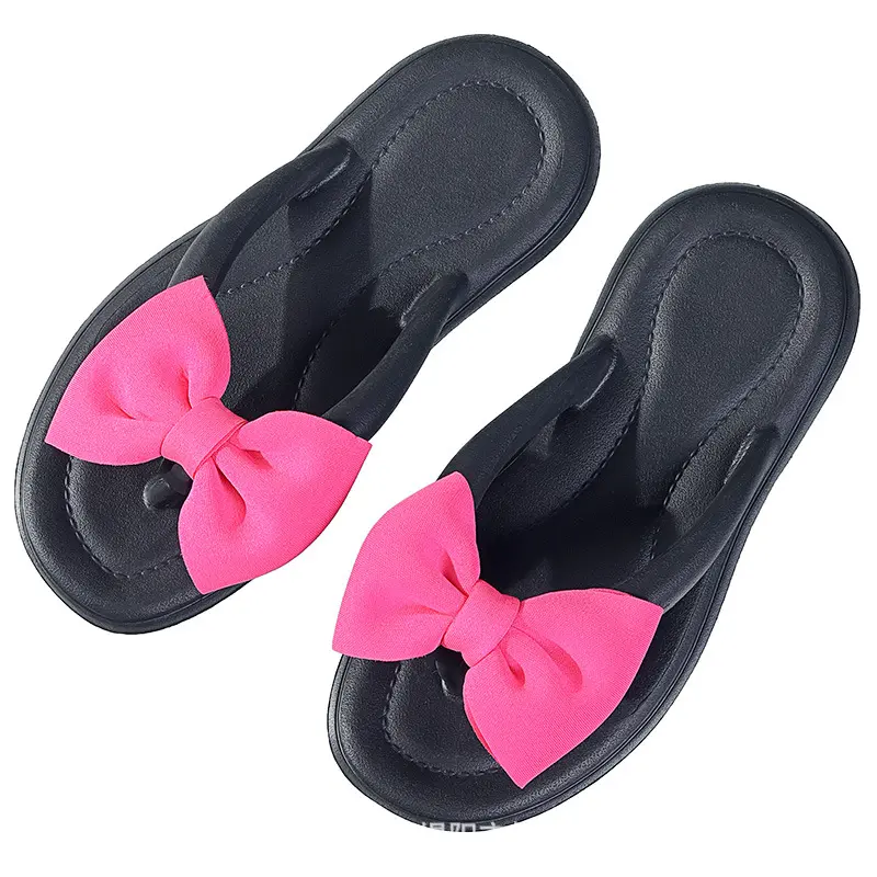 Bow Tie Slippers for Women, Sweet Bow Tie Flip Flops, Outdoor EVA, Non-Slip Beach Shoes, Comfortable Sandals, Summer Fashion