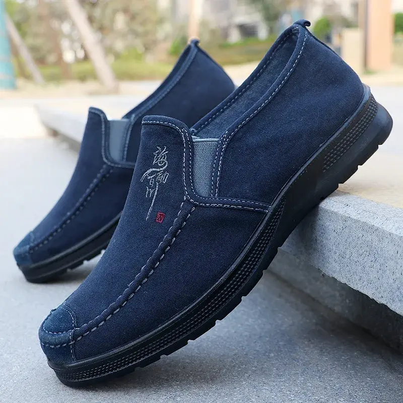 2025 Spring Polyurethane Men Shoes Old Beijing Cloth Shoes Canvas  Men Sports Casual  Breathable Work