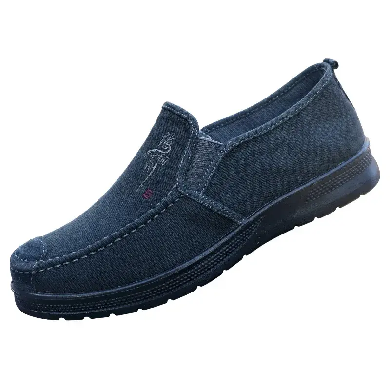 2025 Spring Polyurethane Men Shoes Old Beijing Cloth Shoes Canvas  Men Sports Casual  Breathable Work