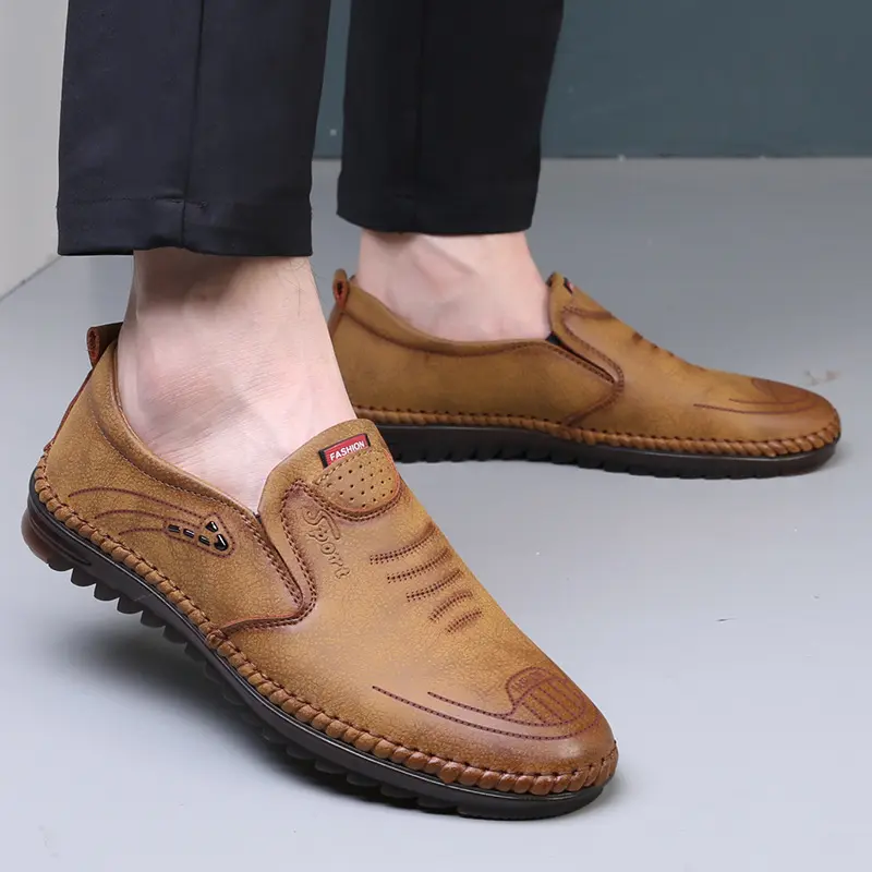 Handmade Leather Shoes Men Casual Sneakers Comfort Design Man Shoe Business Leather Loafers Men Shoes Moccasins Tooling Shoe