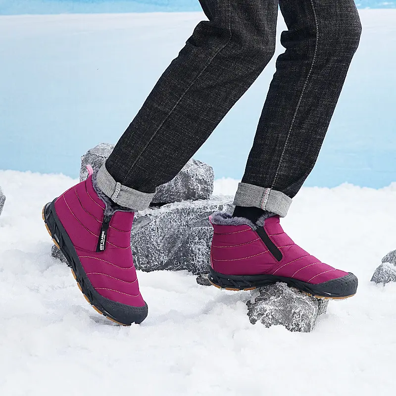 2025Men's Sneakers Warm Cotton Zipper Snow Ankle Boots Casual Shoes Designer Shoes Waterproof Snow Boots Mid-top Snow Boots