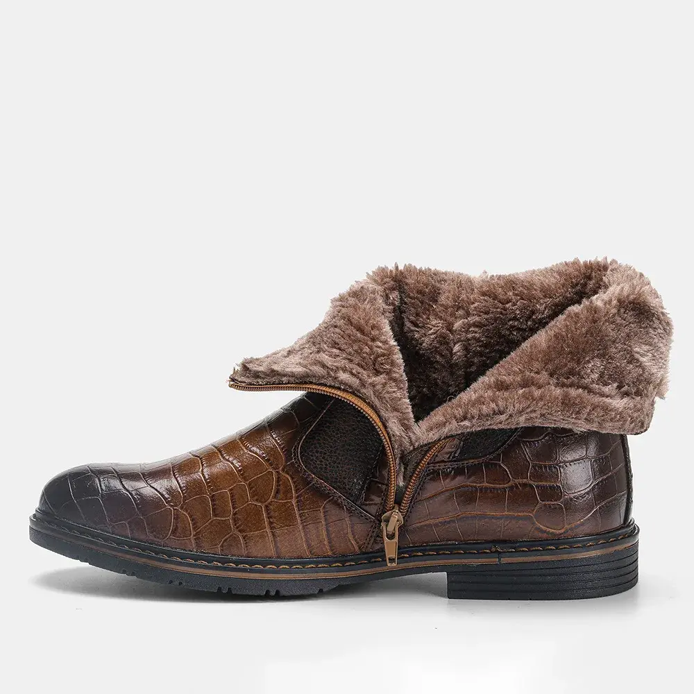 40-45 Winter Boots Warm 2021 Leather Non-Slip snow boots men Winter Shoes