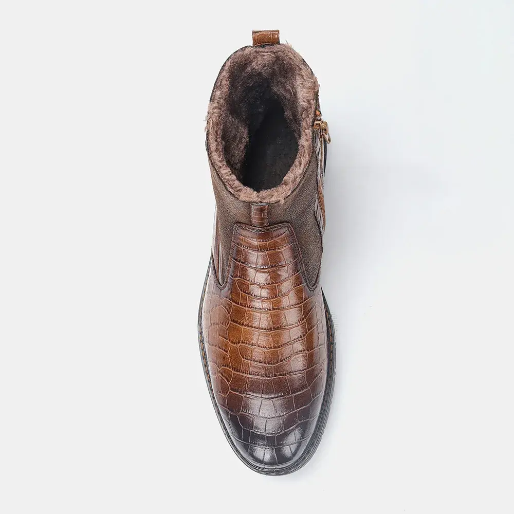 40-45 Winter Boots Warm 2021 Leather Non-Slip snow boots men Winter Shoes