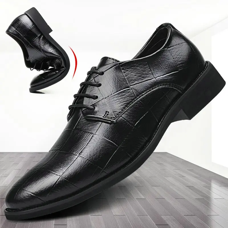Handmade Italian Style Retro Men Leather Dress Formal Business Oxfords Shoes Men's  Party Shoes Big size
