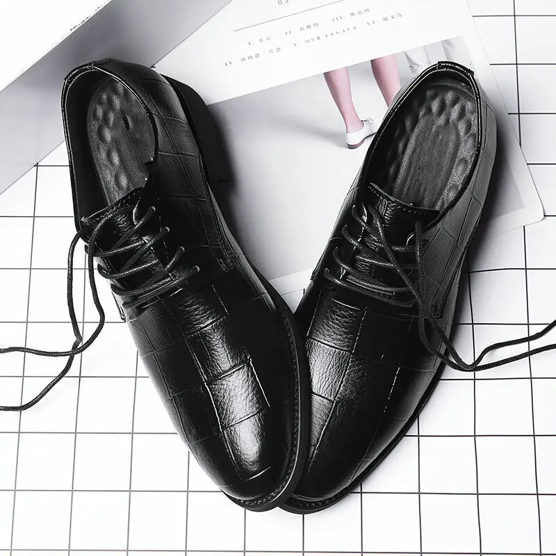 Handmade Italian Style Retro Men Leather Dress Formal Business Oxfords Shoes Men's  Party Shoes Big size
