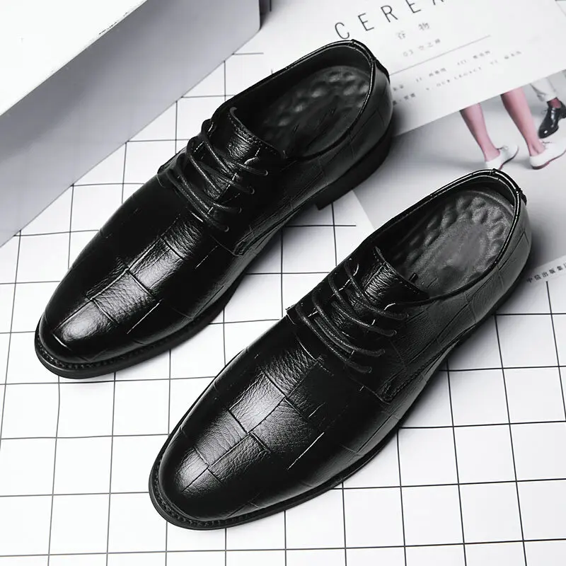Handmade Italian Style Retro Men Leather Dress Formal Business Oxfords Shoes Men's  Party Shoes Big size