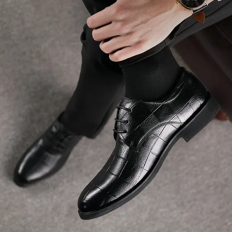 Handmade Italian Style Retro Men Leather Dress Formal Business Oxfords Shoes Men's  Party Shoes Big size