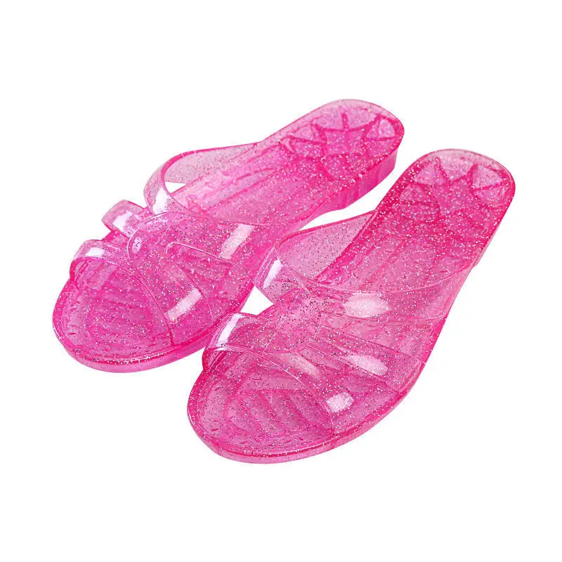 2023Sandals Shoes Women Transparent Jelly Slippers Female Beach Slides For Ladies shoes and Sandals Size White Orange Red