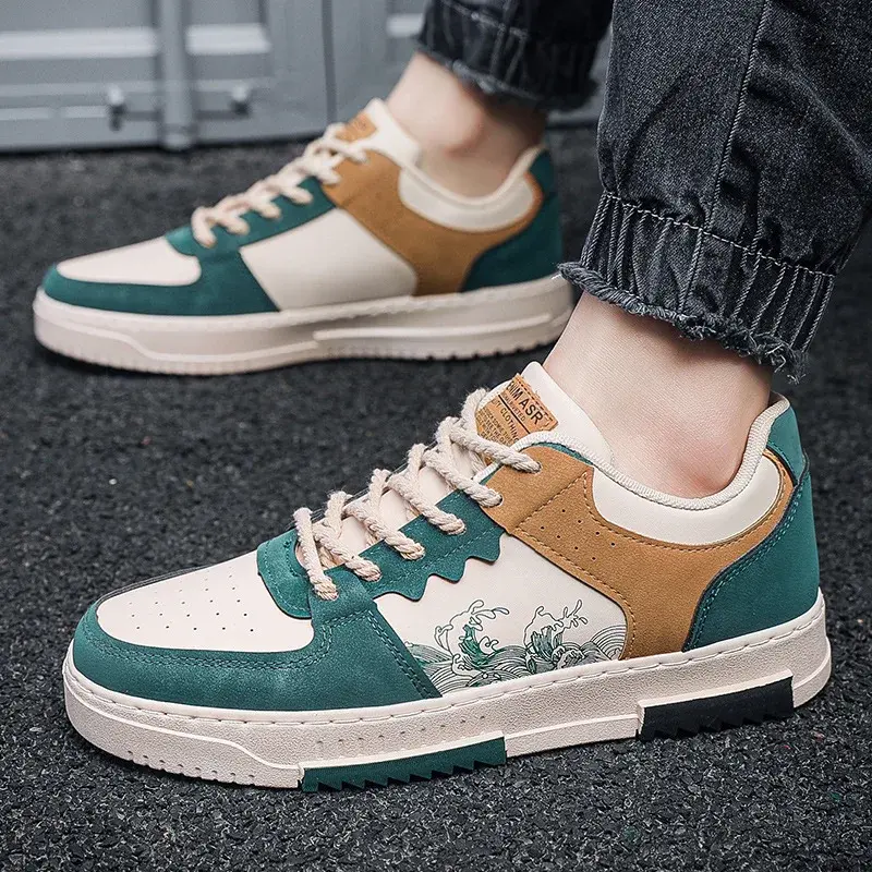 2023 New Fashion Sneakers Low Top Trend Canvas Shoes for Men Geometric Street Style Casual Shoes Skateboarding Sneakers