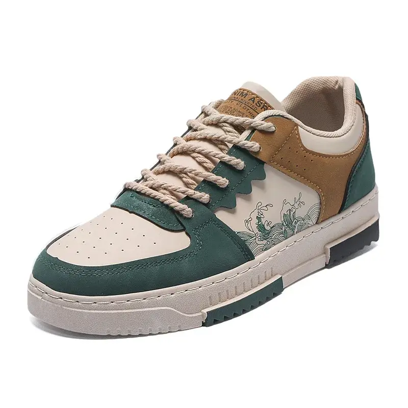 2023 New Fashion Sneakers Low Top Trend Canvas Shoes for Men Geometric Street Style Casual Shoes Skateboarding Sneakers