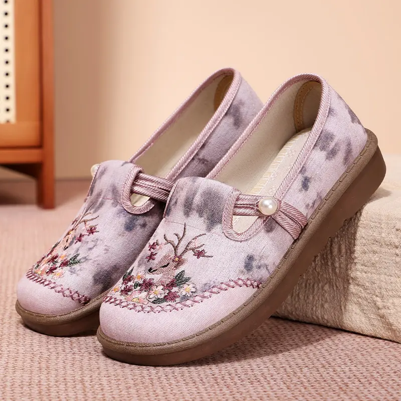 Flat Summer Ladies Footwear with Bow Pink Women's Shoes Slip on Harajuku Fashion Design Japanese  Style Casual 2025