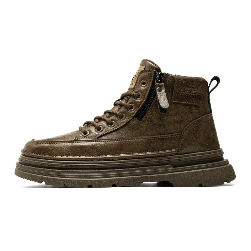 Men's high top boots new casual fashion comfort casual boots wear-resistant height increasing versatile high top workwear boots