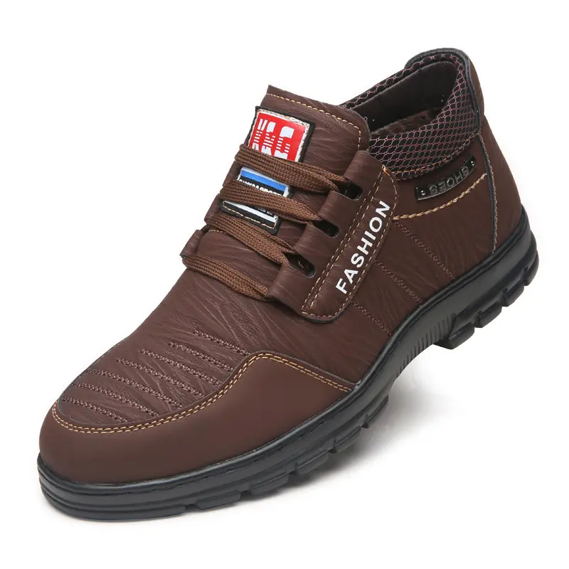 Men Boots Leisure Leather Luxury Casual Shoes Mens Sneakers Keep Warm Snow Boots Non-slip Men Cotton Boots Bota Masculina