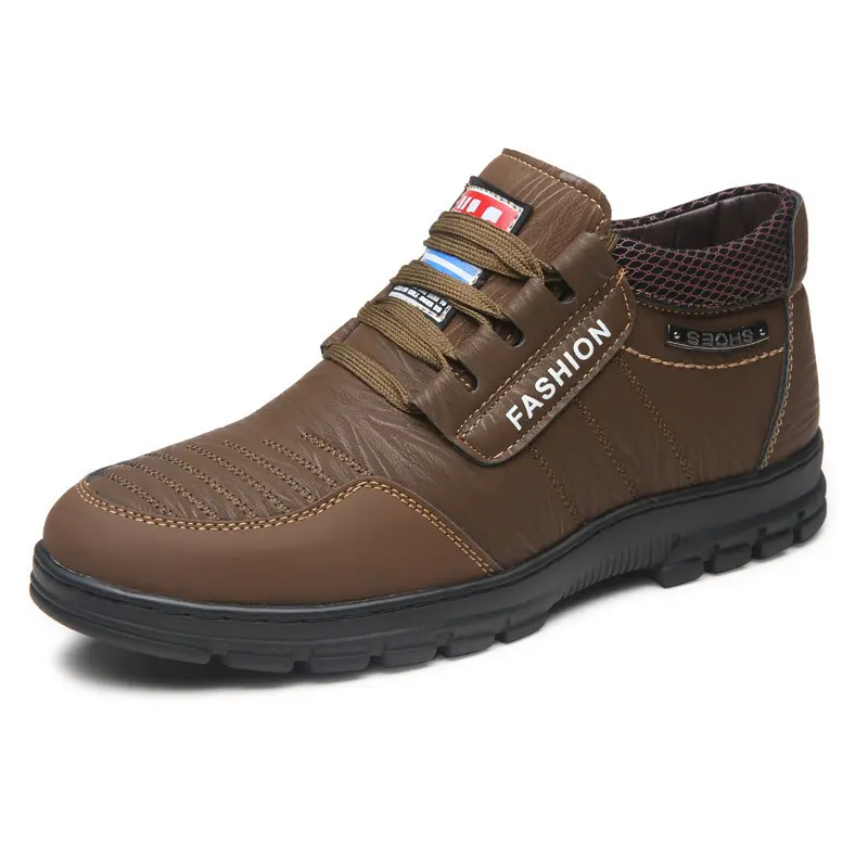 Men Boots Leisure Leather Luxury Casual Shoes Mens Sneakers Keep Warm Snow Boots Non-slip Men Cotton Boots Bota Masculina