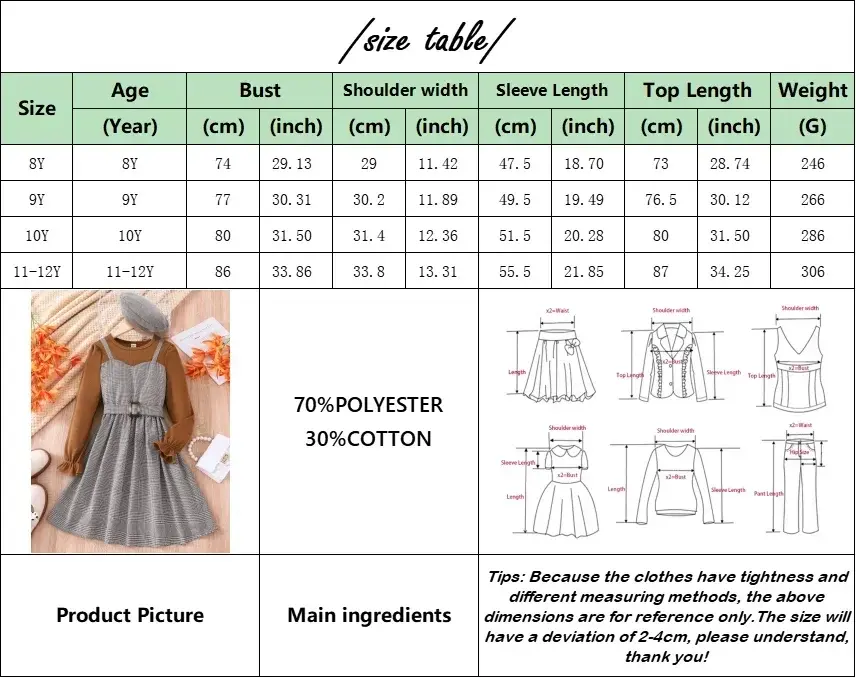 Girls' Dresses 2024 Winter Graceful Long Sleeve Soft Ventilate Children Dress Plaid Belt Timeless Big Girls Clothes 8-12 Years