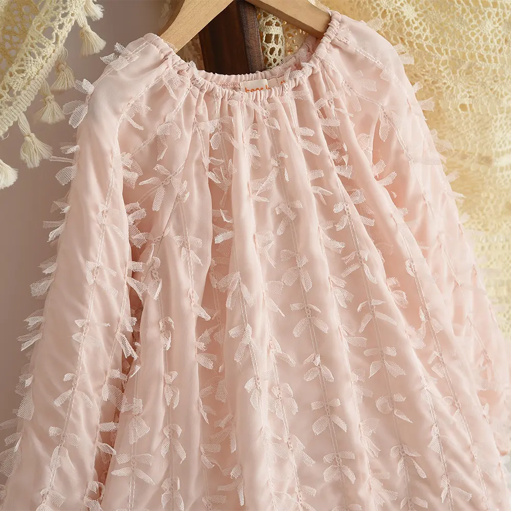 Bear Leader Autumn Pink Girls Casual Dresses with Lace Decoration One Shoulder Princess Dress Sweet and Cute Children's Clothing