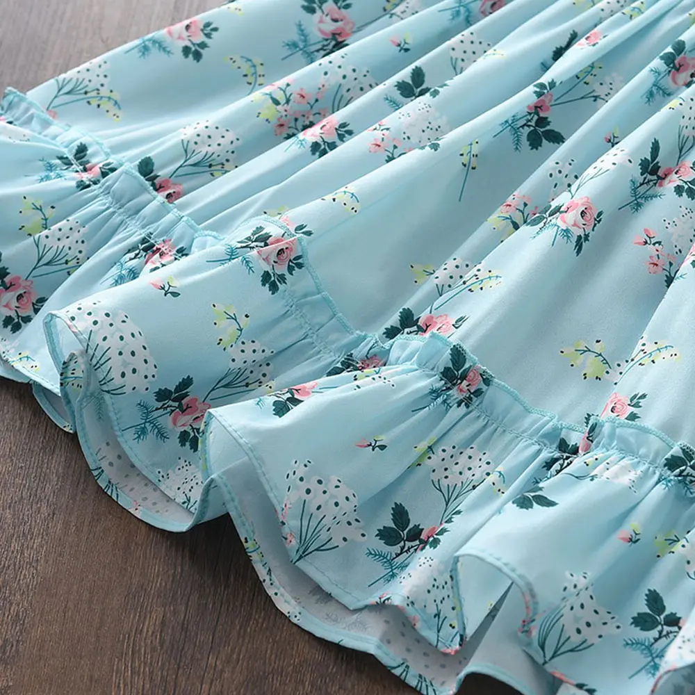 Bear Leader Girls Princess Dresses New Fashion Baby Girl Summer Sleeveless Costumes Kids Ruffles Sweet Clothes Fancy Suits 3-7Y