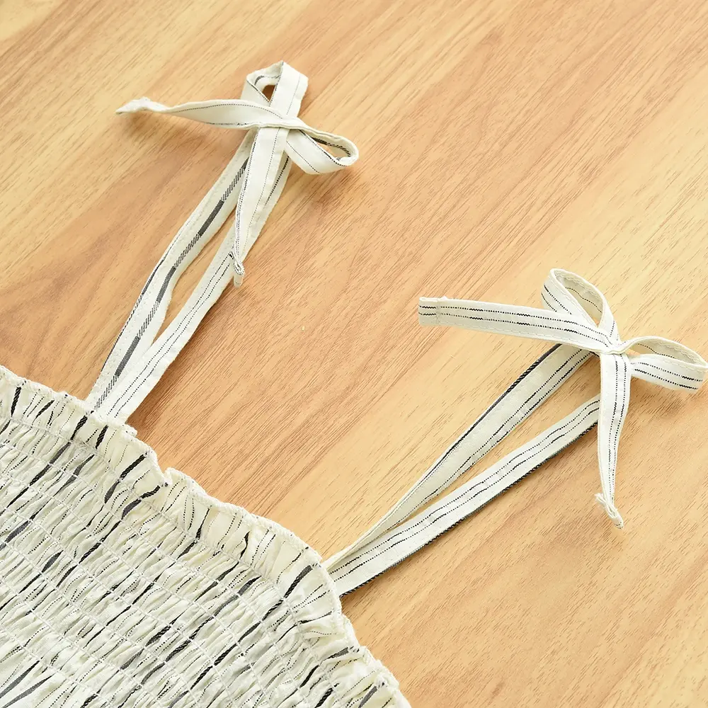 Bear Leader Children's Clothing Summer White Striped Elastic Suspender Top+pants Two-piece Sets Daily Wear Girl Clothes