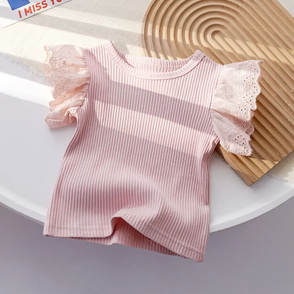Bear Leader Girl's T-shirts Summer Lace Short Sleevs Tops Fashion New Tees Clothing for Kids Toddlers Clothers 1-6 Years