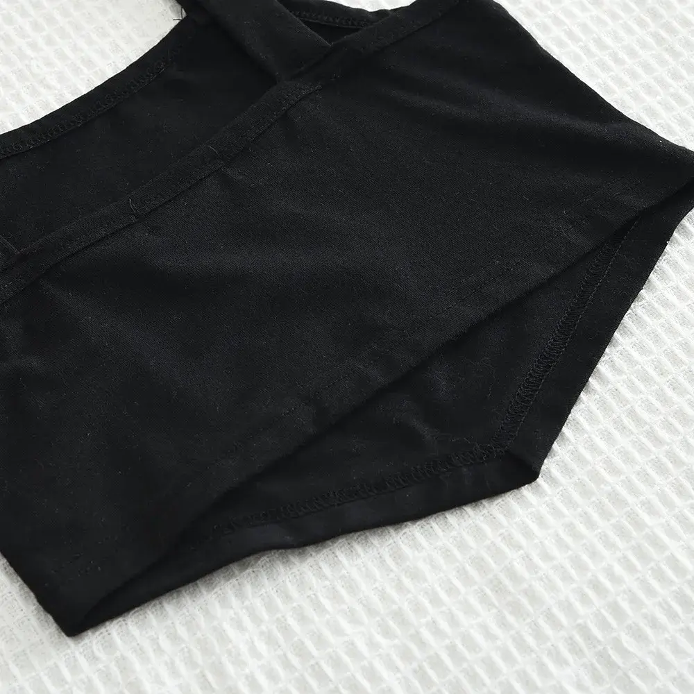 Bear Leader Fashion New Children's Set Summer Love Printed Black Camisole Top+Pants Korean Version Plain Casual Girls Clothes