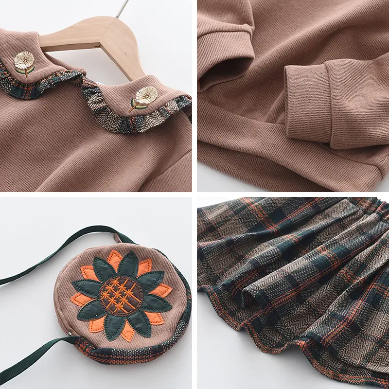 Bear Leader Girls Clothing Sets 2Pcs Long Sleeve Sweater Suits Autumn Winter Sweatshirt + Skirt Outfits Xmas Children Costume