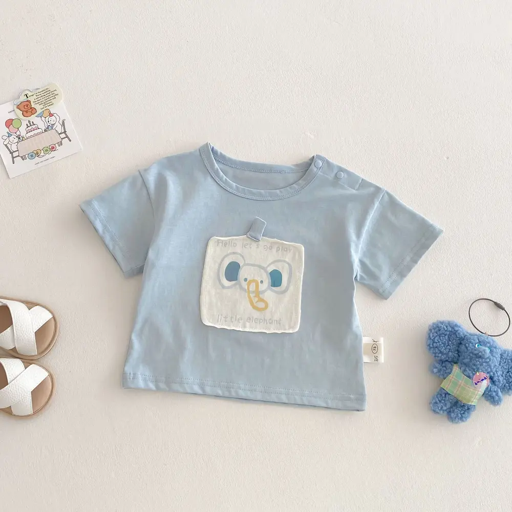 Bear Leader Summer New Children's Clothing Cartoon Printed Short Sleeved Girls Top Korean Version Casual Kids Clothes T-shirt
