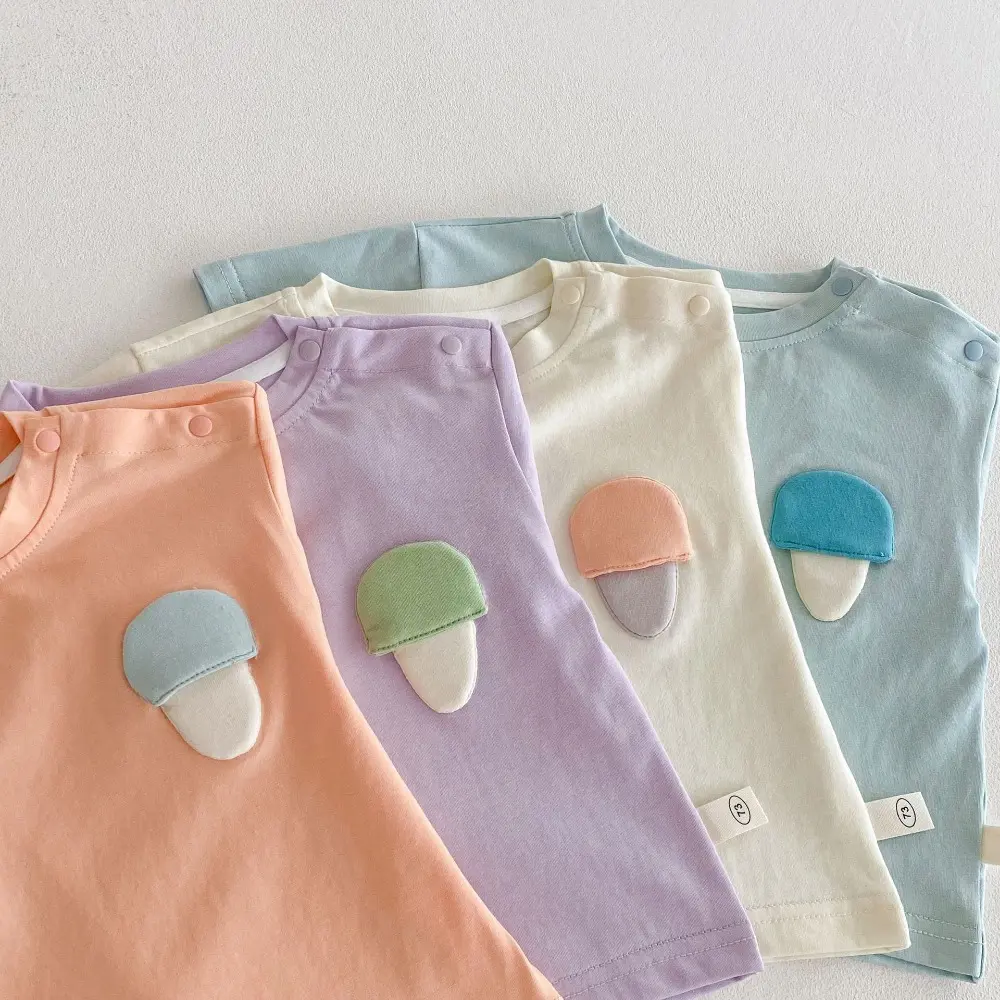 Bear Leader Children's Ice Cream T-shirt 2025 New Summer 0-5 Years Old Patch Thin Male and Female Children Summer Clothes