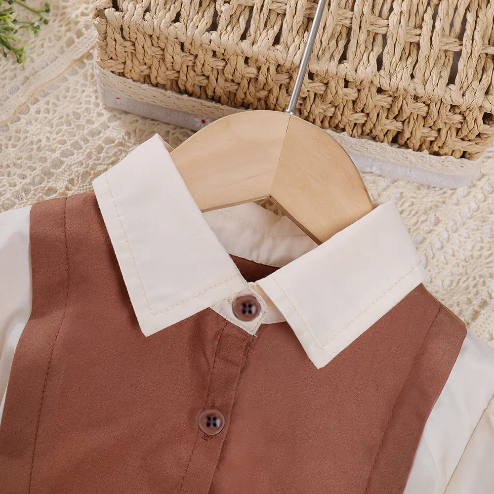 Bear Leader Girls' Dress Spring and Autumn New Fashion Polo Collar Panel Lace up Long Sleeve Dress Children's Casual Clothing