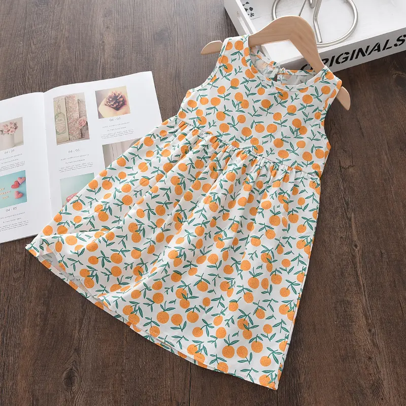 Bear Leader Girls Summer Sleeveless Dress New Fashion Casual Princess Costumes Kids Baby Flowers Casual Vestidos For 2-7 Years