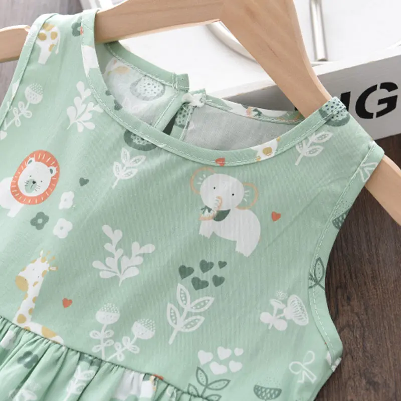Bear Leader Girls Summer Sleeveless Dress New Fashion Casual Princess Costumes Kids Baby Flowers Casual Vestidos For 2-7 Years