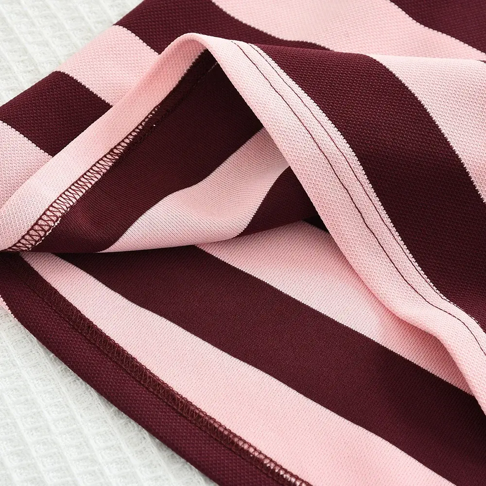 Bear Leader Red Long Sleeved Girls'Dress for 3-7 Years Autumn Fashion Lapel Casual Dresses Spring Striped Children's Clothing