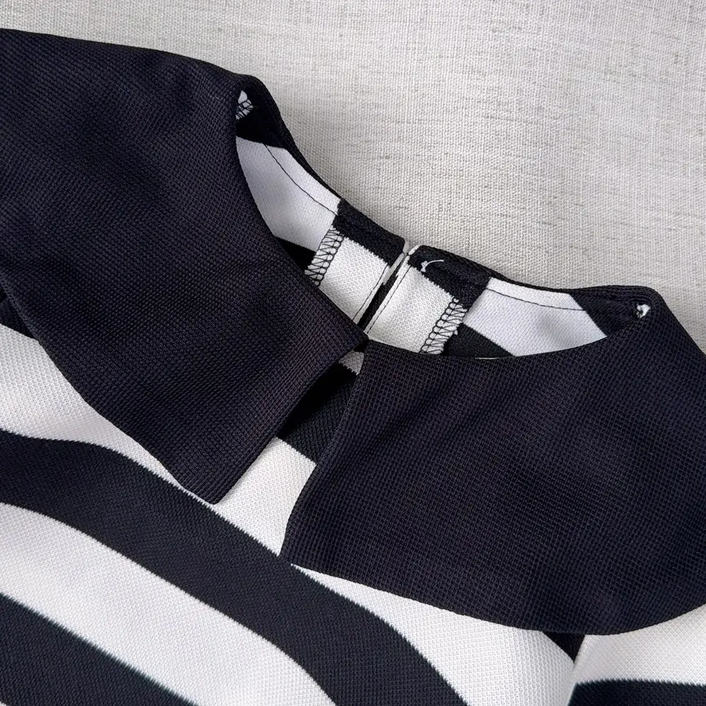 Bear Leader Korean Version Children's Clothing Black Striped Print Lapel Kids Dress Autumn Long Sleeved Girls Casual Dresses