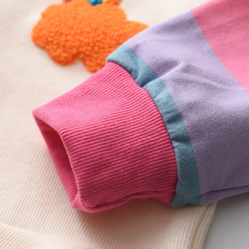 Bear Leader 2023 New Spring and Fall Girls' Dresses Casual Cotton Rainbow Decal Design Hooded Girls Clothing