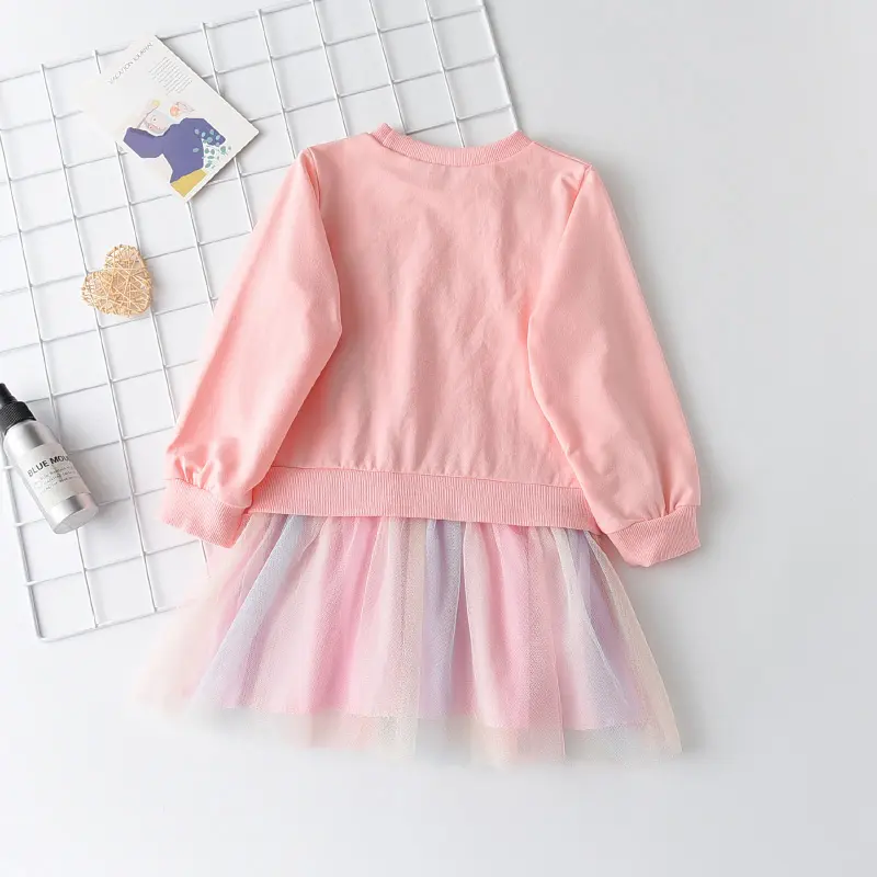 Bear Leader Unicorn Princess Dress Children's Spring & Autumn Season Dress Girls' Birthday Party Dress Halloween Christmas Dress