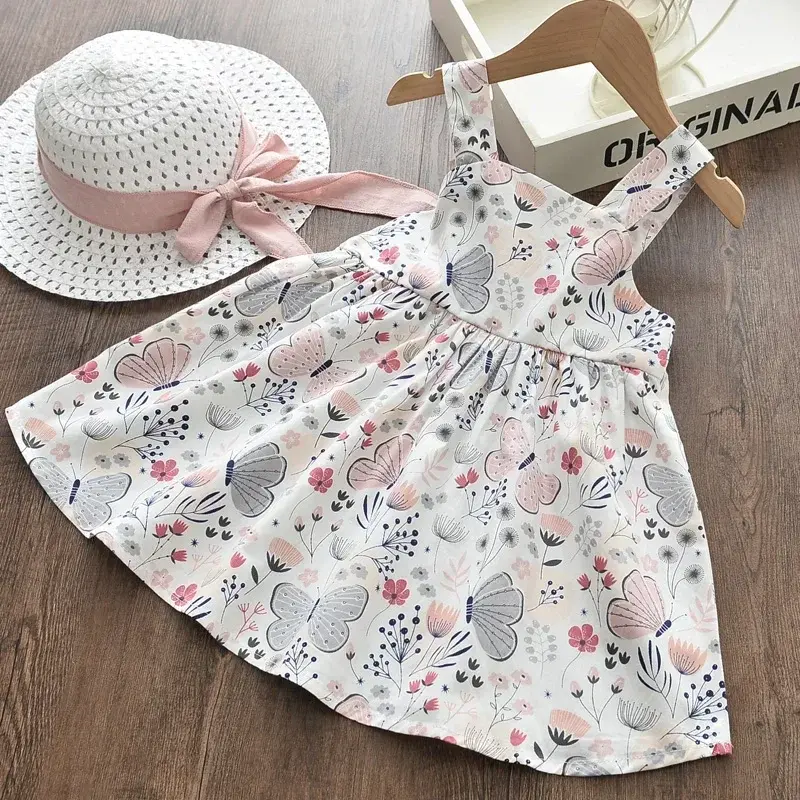Bear Leader Toddler Baby Princess Dresses 2023 New Summer Newbron Baby Flowers Dresses Floral Costumes Kids Girls Cute Vestidos