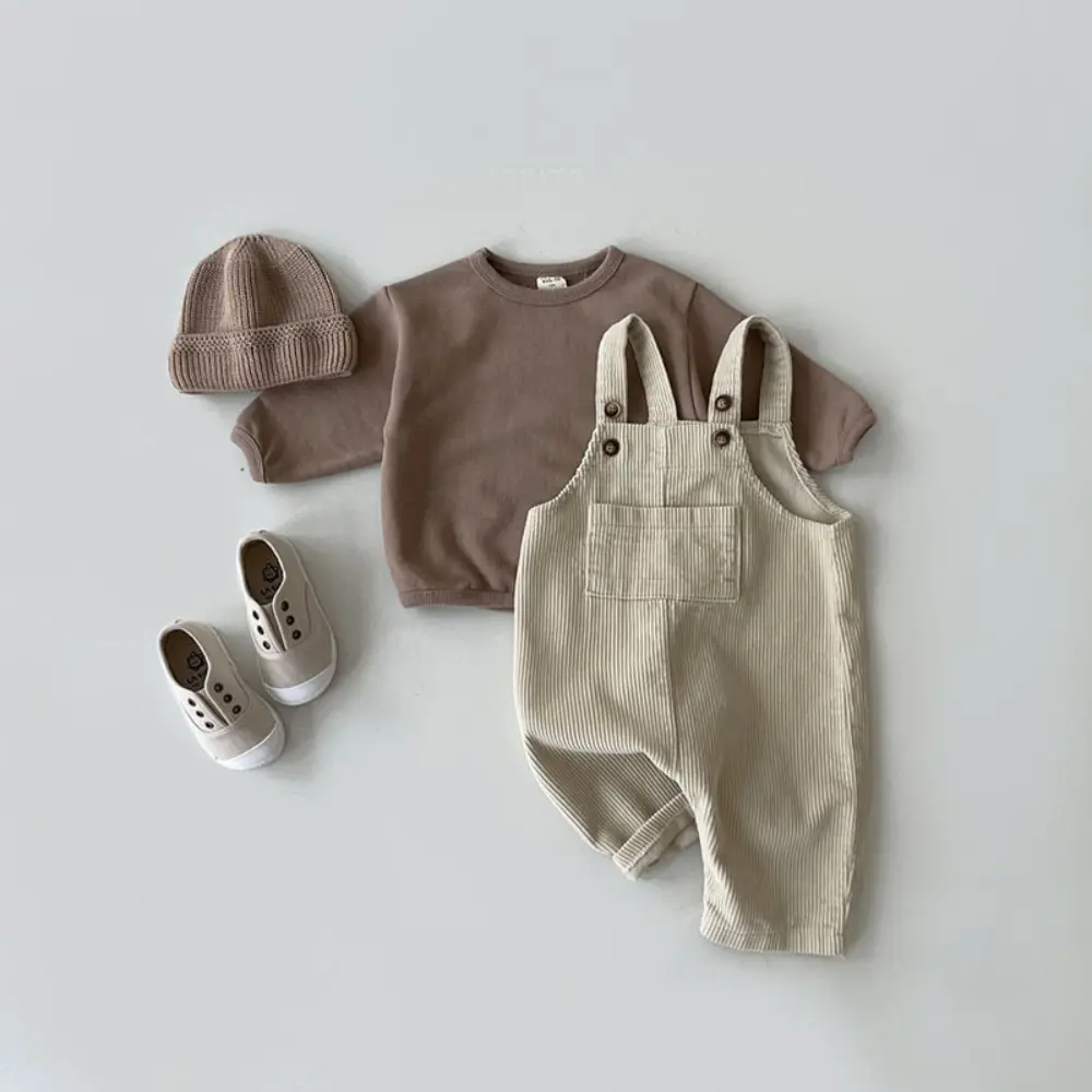 Bear Leader Korean Version Solid Color Casual Baby Boy and Baby Girl Jumpsuit Spring and Autumn Fashion New Casual Overalls