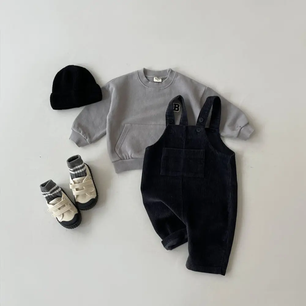 Bear Leader Korean Version Solid Color Casual Baby Boy and Baby Girl Jumpsuit Spring and Autumn Fashion New Casual Overalls