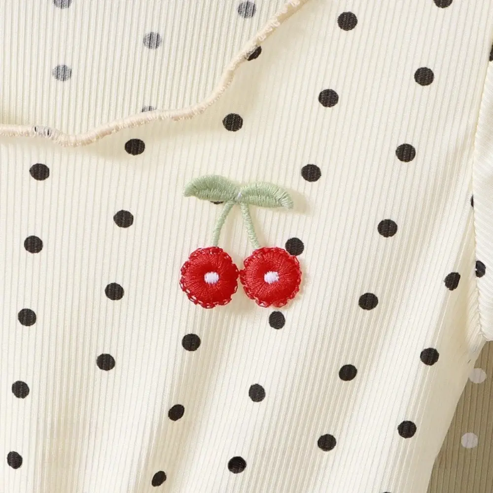 Bear Leader Summer Korean Version Kids Clothes Short Sleeved Cherry Polka Dot Printed Girls Casual Dresses Sweet Princess Dress