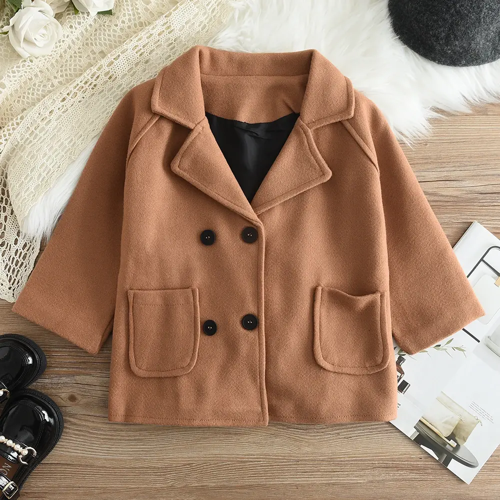 Boys Wool Coat Long Jacket Spring Autumn Plaid Kids Windproof Coats Children Clothing 2-6 Years Old Boys Wool Coat Outerwear