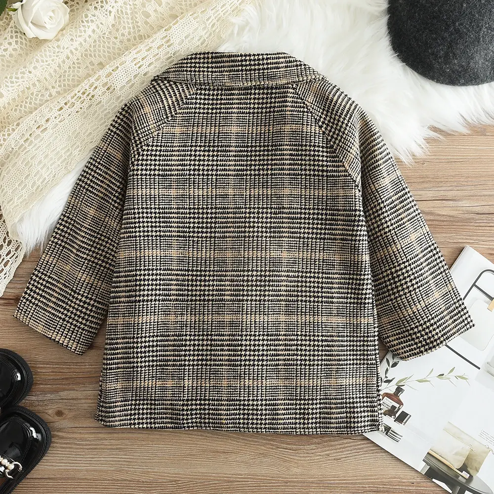 Boys Wool Coat Long Jacket Spring Autumn Plaid Kids Windproof Coats Children Clothing 2-6 Years Old Boys Wool Coat Outerwear