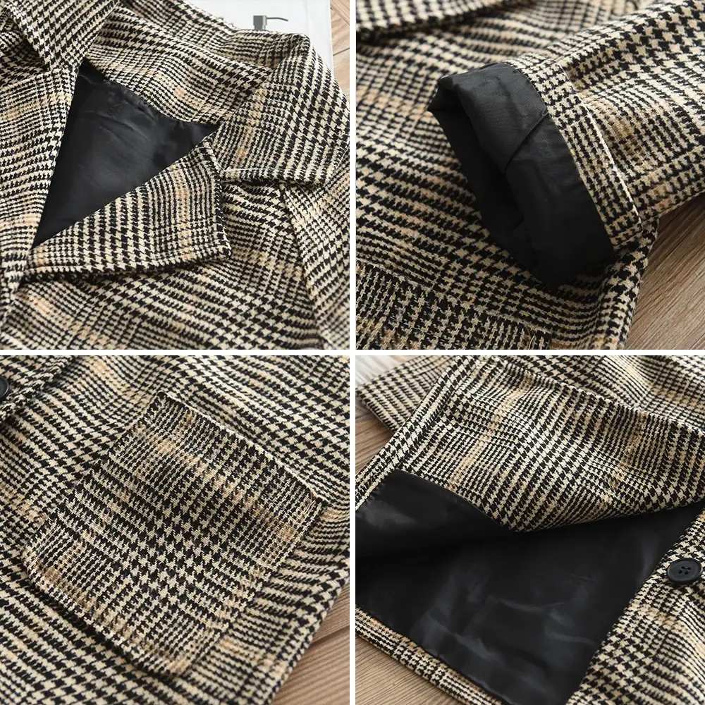 Boys Wool Coat Long Jacket Spring Autumn Plaid Kids Windproof Coats Children Clothing 2-6 Years Old Boys Wool Coat Outerwear