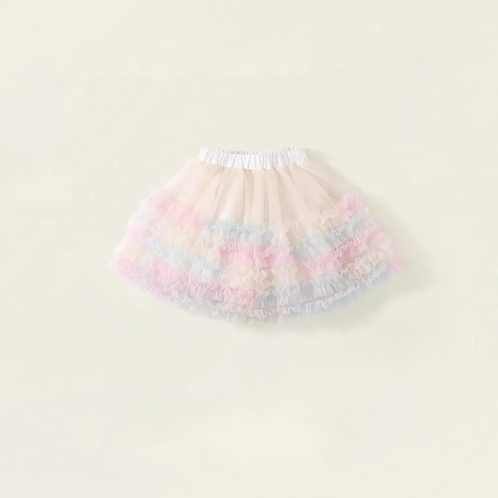Bear Leader 2 To 7 Years Old Kids Clothes Girls Summer New Mesh TUTU Skirt Sweet and Cute Princess Style Fluffy Cake Skirts
