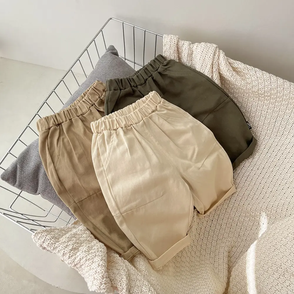 Bear Leader Kids Casual Pants Spring and Autumn New Korean Version Baby Boys and Girls Clothes Solid Color Children's Clothing