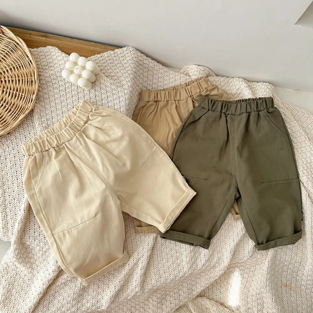 Bear Leader Kids Casual Pants Spring and Autumn New Korean Version Baby Boys and Girls Clothes Solid Color Children's Clothing