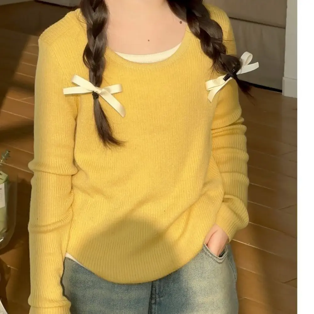 Bear Leader 3-7 Years Old Autumn New Solid Color Long Sleeved Base Shirt Korean Version Sweet and Cute Fake Two-piece Girls' Top