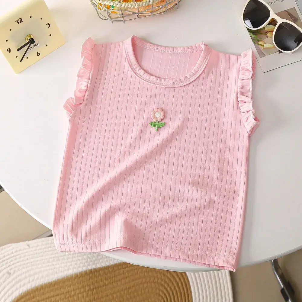 Bear Leader 2-7 Years Girls Clothes Summer Sleeveless Letter Printed T-shirt Top Korean Version Sweet and Cute Children's Vest