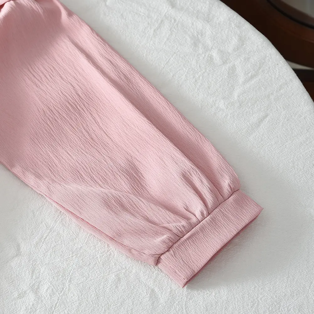 Bear Leader Autumn Pink Sweet and Cute Princess Dresses Korean Edition Fashion Solid Color Bow Decoration Kids Casual Dress