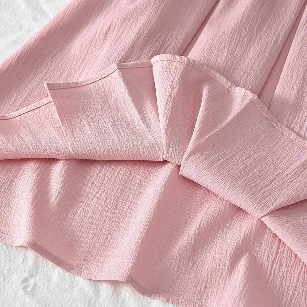 Bear Leader Autumn Pink Sweet and Cute Princess Dresses Korean Edition Fashion Solid Color Bow Decoration Kids Casual Dress