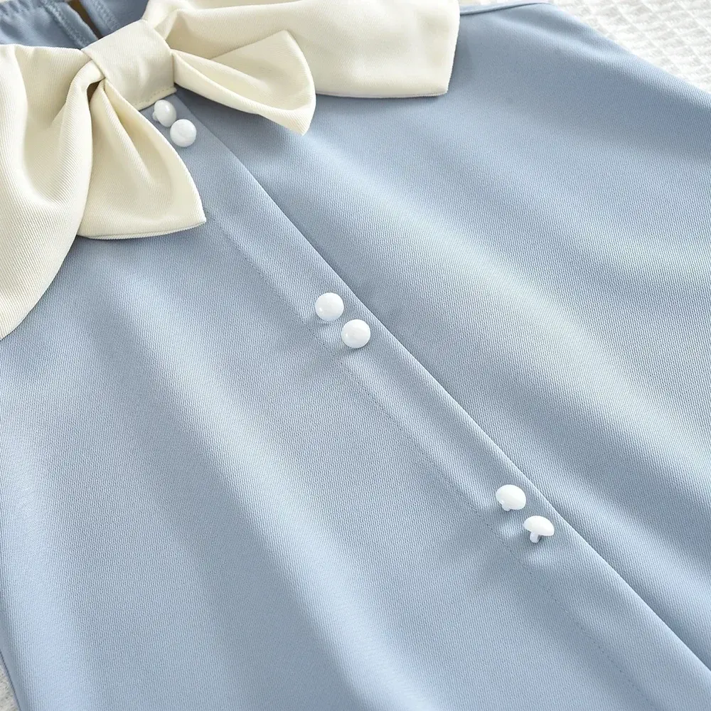Bear Leader Summer Toddler Dress Fashion Elegant Pink Children's Wear Bow Collar Button Decoration Sleeveless Baby Girl Dresses